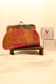 Banarasi brocade kiss-lock clutch