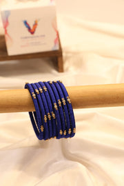 Handcrafted thin thread-wrapped bangle - Royal Blue