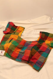 Madras check cotton blouse