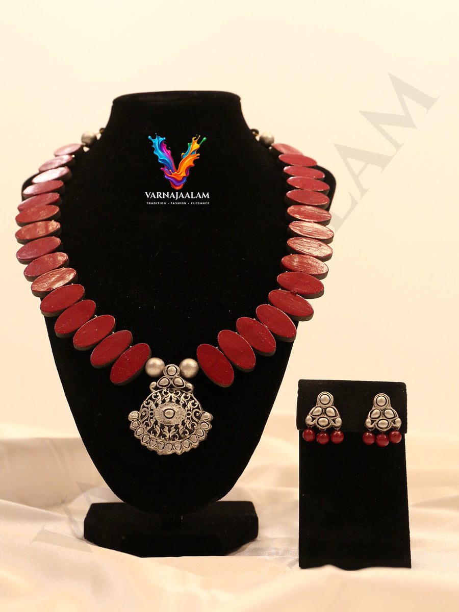 Premium Maroon Terracotta Jewellery