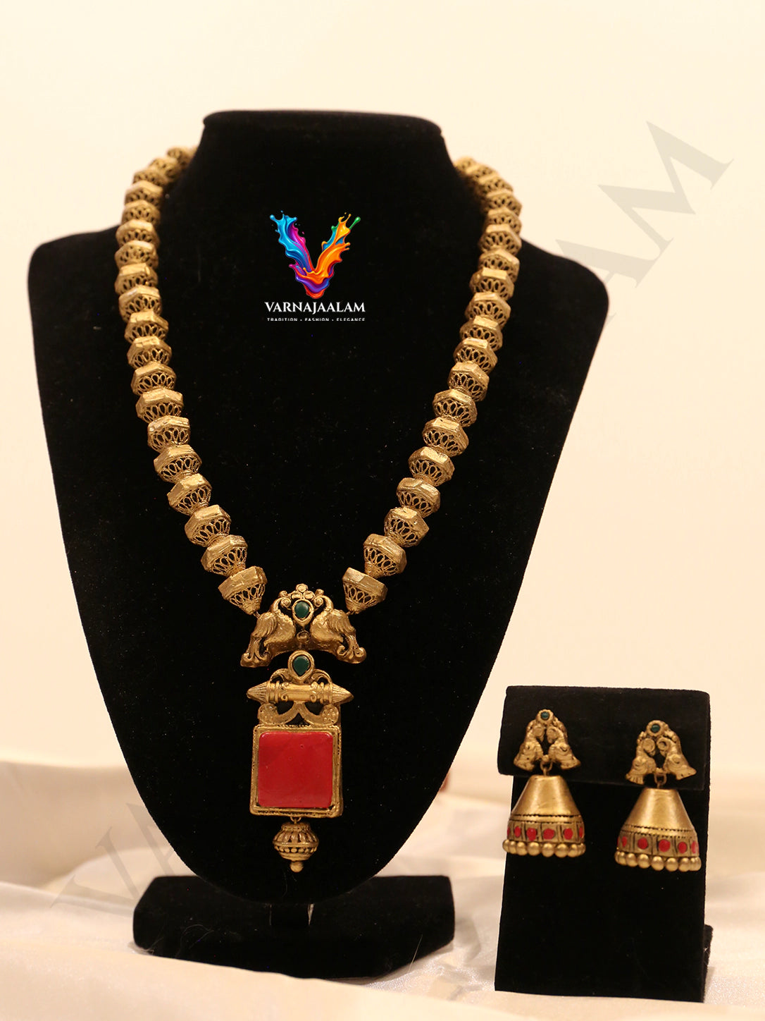 Peacock Square Terracotta Jewellery