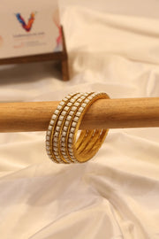 Single-line kundan stone bangle