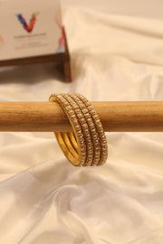 Single-line kundan stone bangle