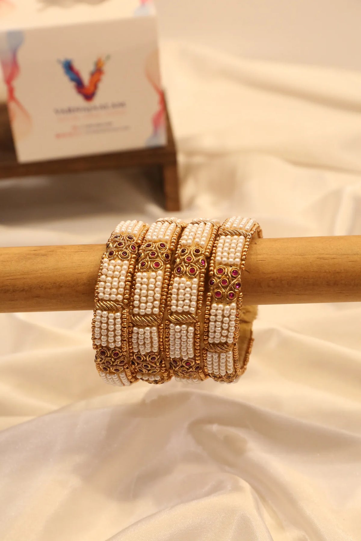 Aari-embroidered bangle