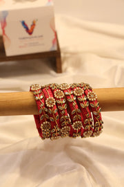 Zardosi hand-embroidered bangle - Maroon