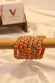 Zardosi hand-embroidered bangle - Orange